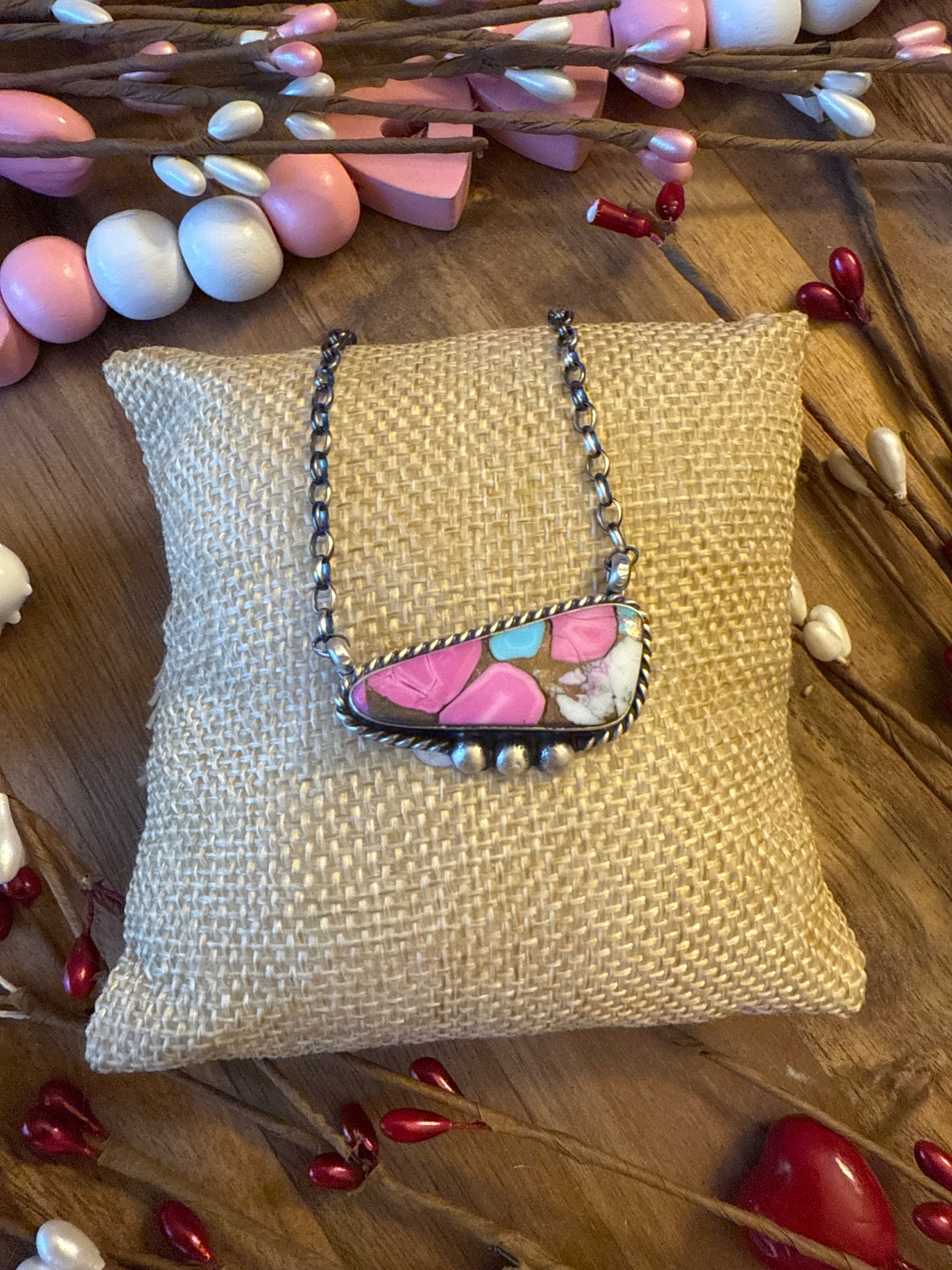 Cotton Candy Triangle Necklace
