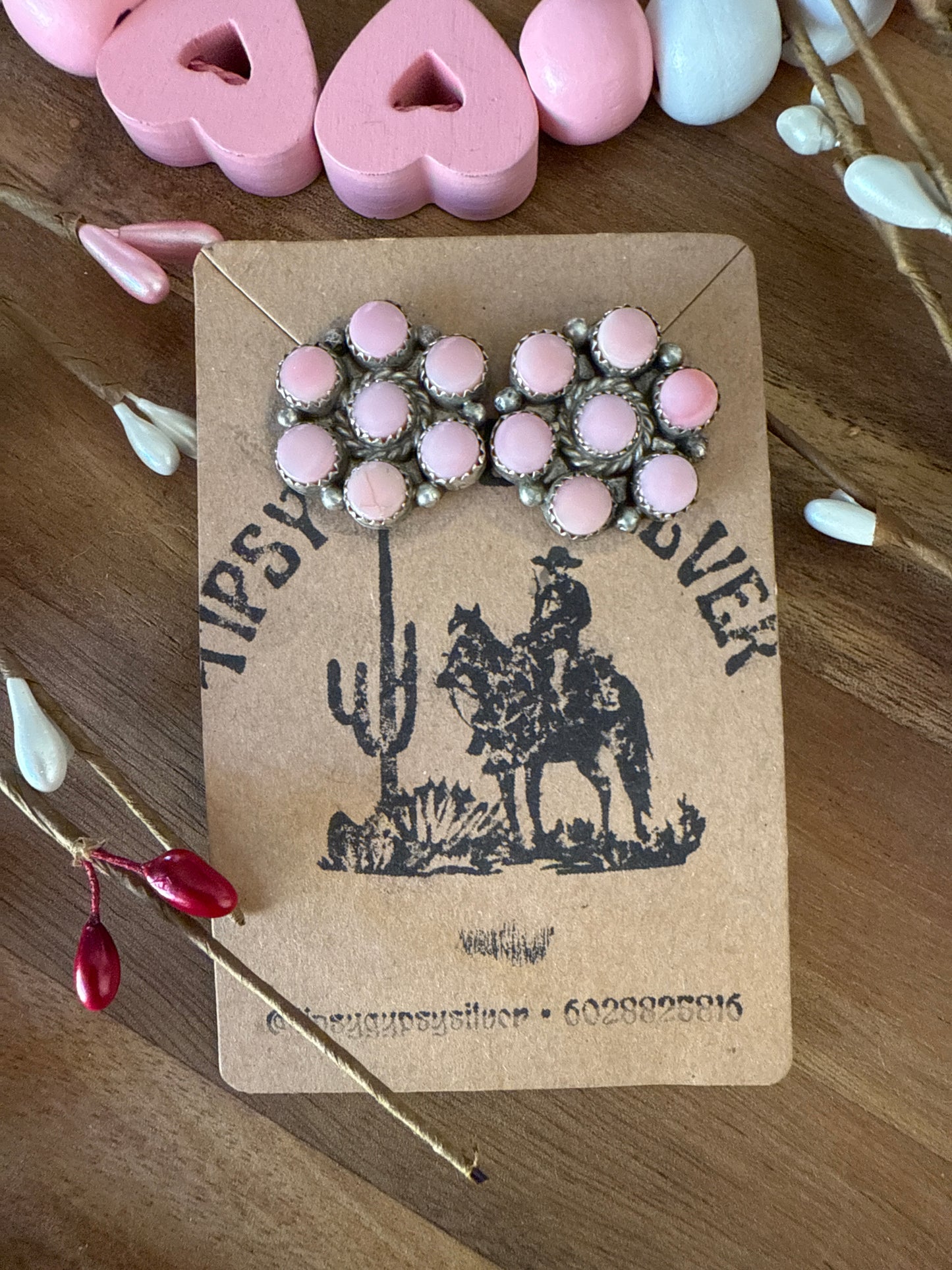 Maxine Ramirez Pink Conch Cluster Earrings