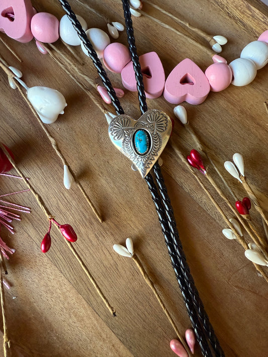 Shirley Skeets Heart Bolo Tie
