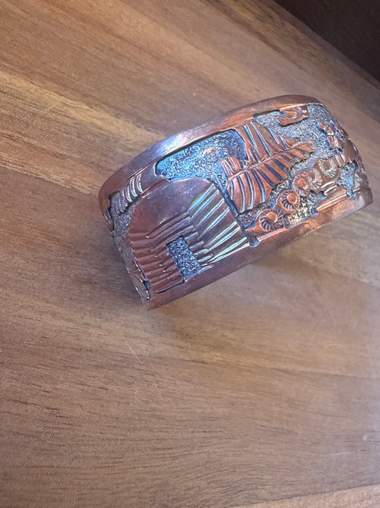 Elaine Becenti Copper & Silver Cuff