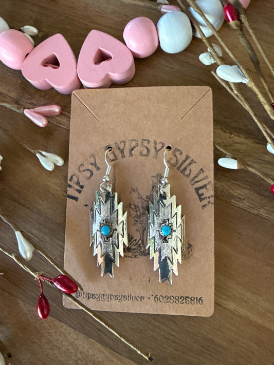 Aztec Stamped Earrings