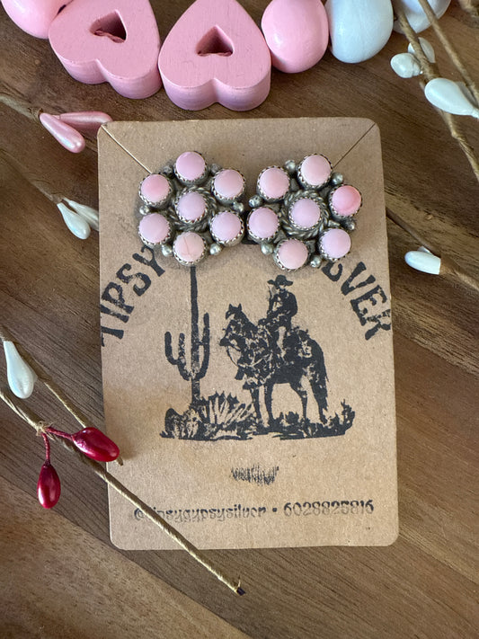 Maxine Ramirez Pink Conch Cluster Earrings