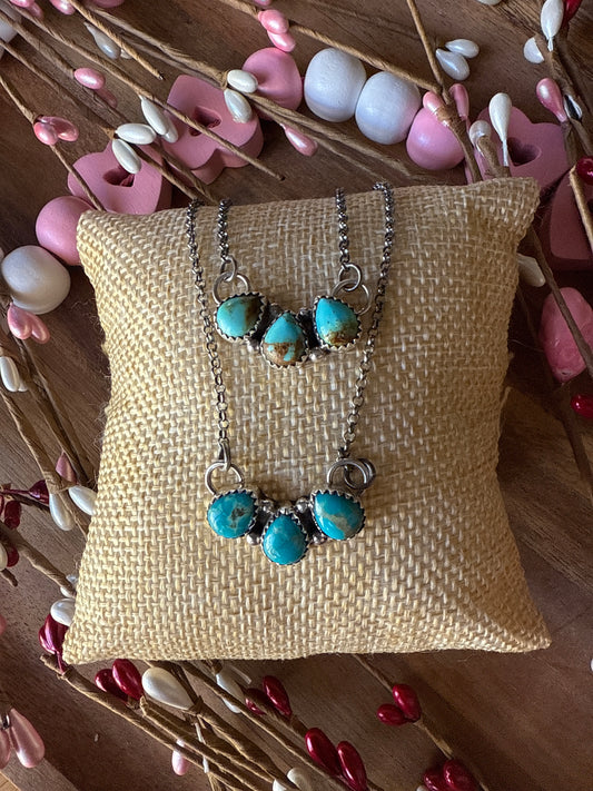 3 Stone Turquoise Necklace