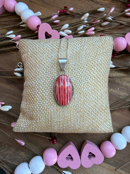 Oval Red Spiny Oyster Pendant