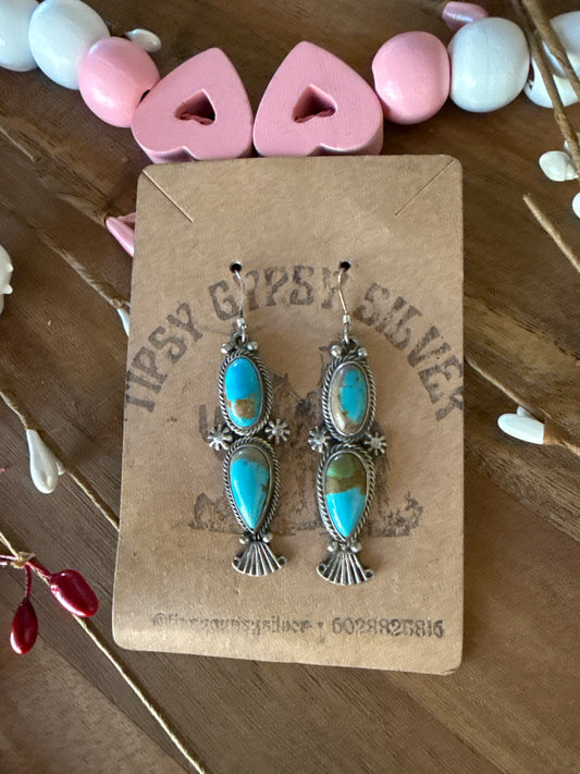 2 Stone Dangle Earrings #108