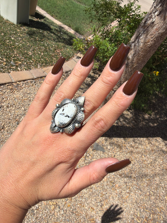 Large White Buffalo Ring