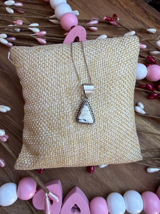 Triangle White Buffalo Pendant