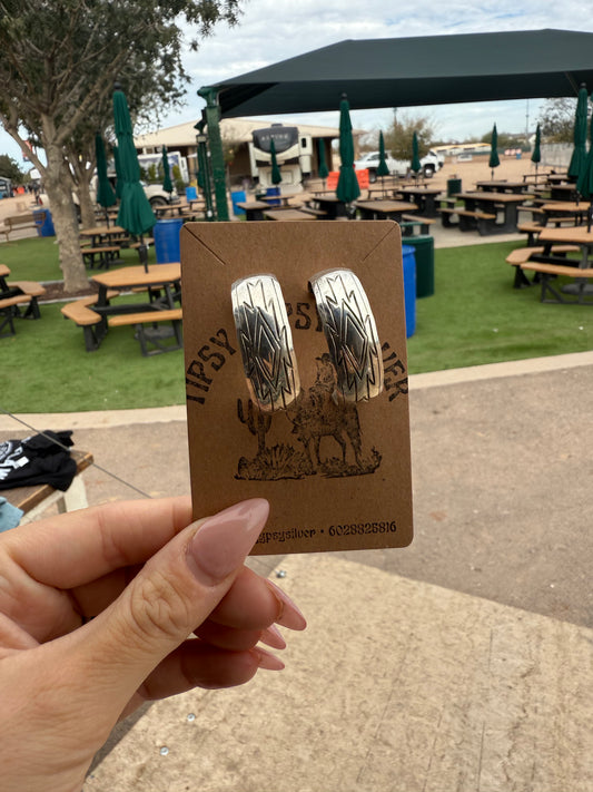 Florence Tahe Stamped Hoops