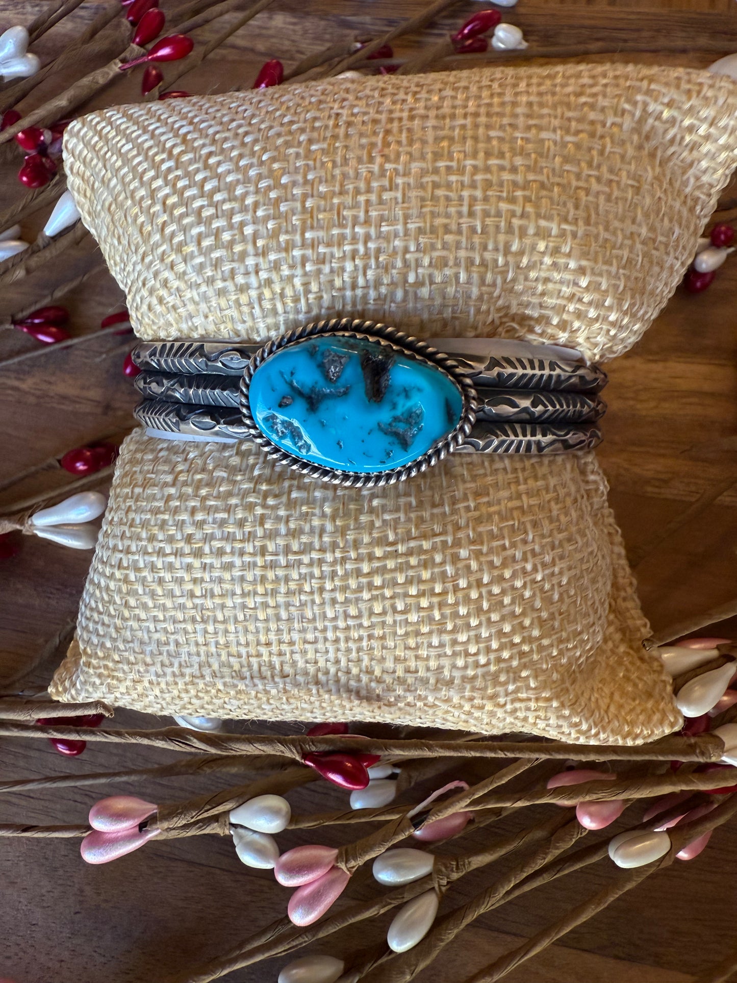 3 Stamped Band Sleeping Beauty Cuff