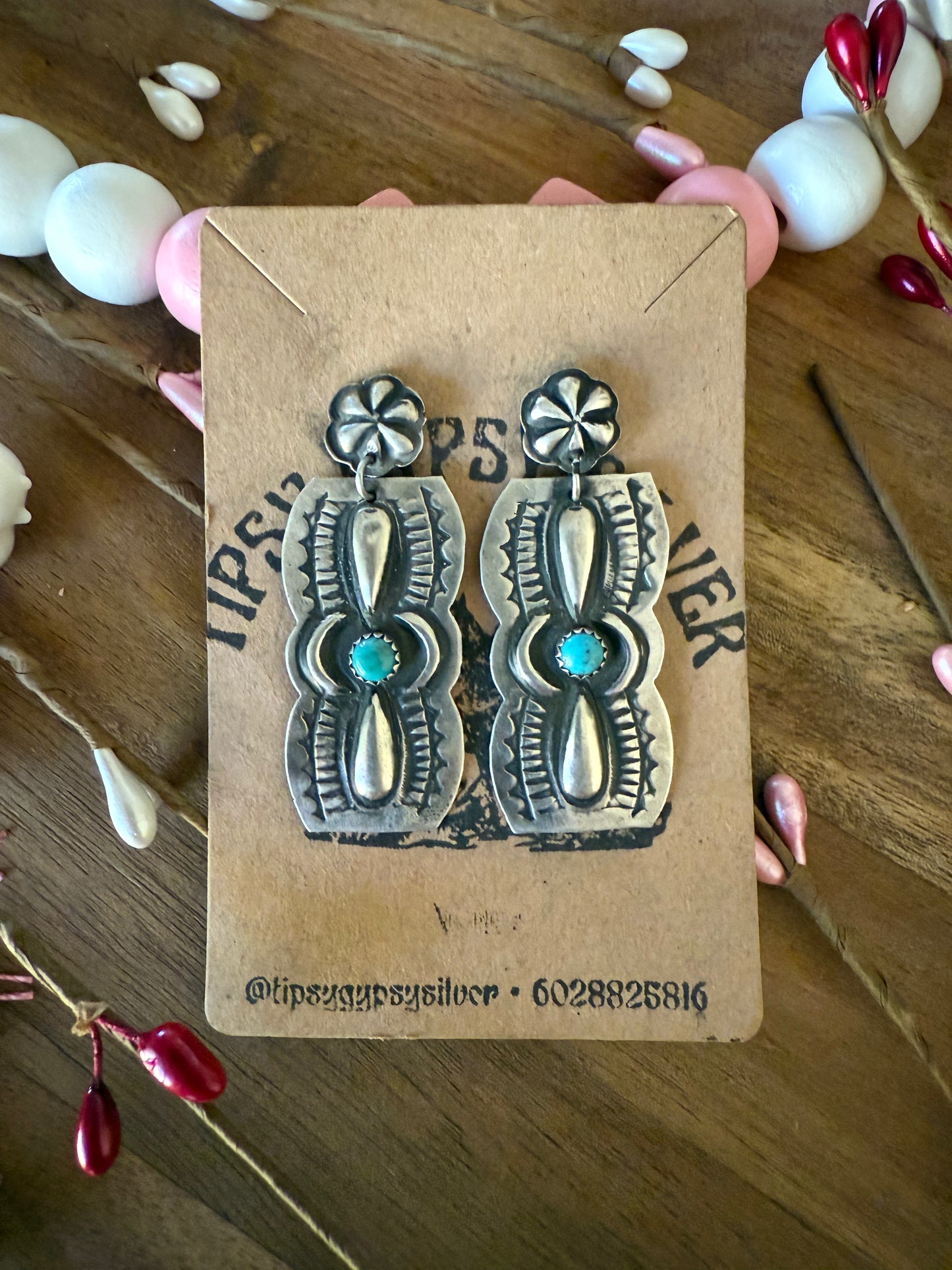 Rectangle Silver Earrings #124