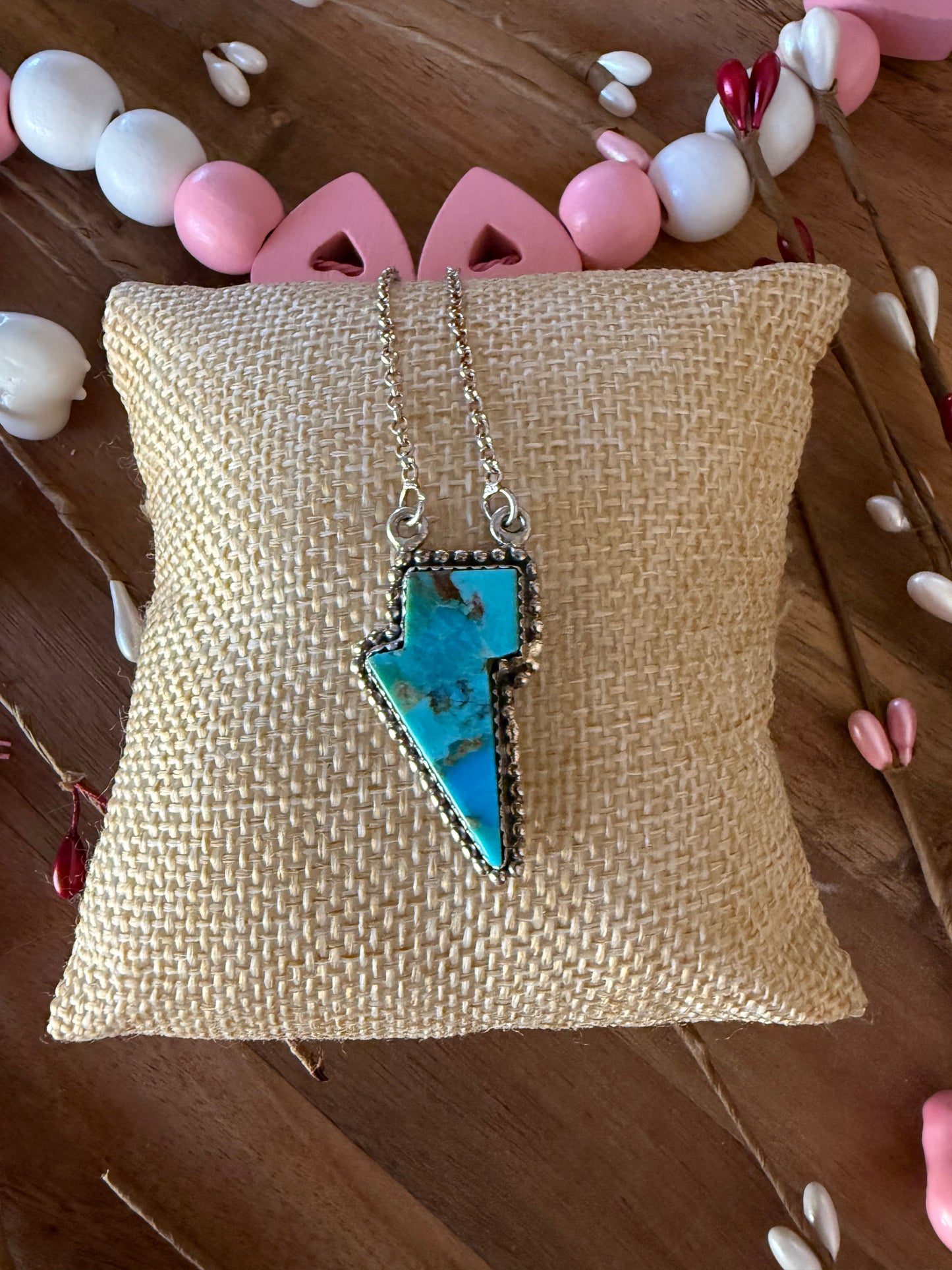 Turquoise Lightning Bolt Necklace