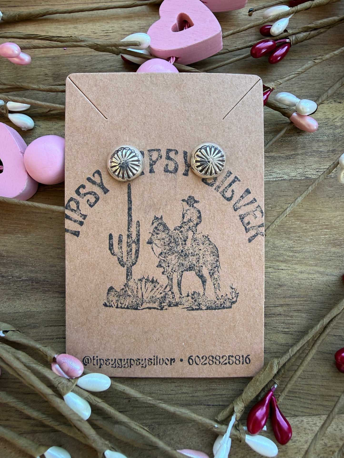 Small Stamped Silver Studs
