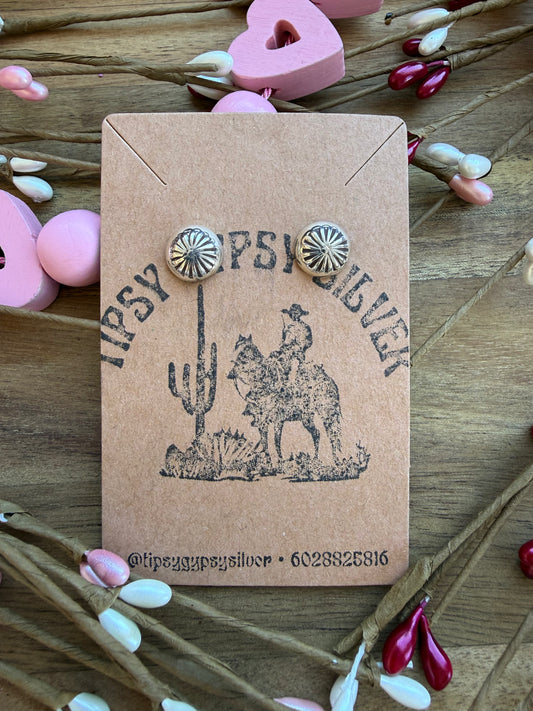 Small Stamped Silver Studs