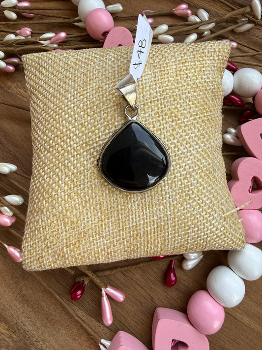 Triangle Black Onyx Pendant