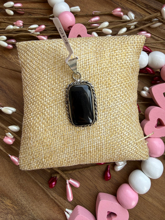 Square Black Onyx Pendant