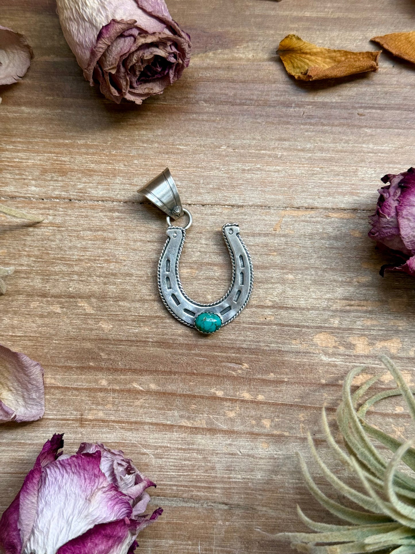 Sterling Silver Horse Pendant with Turquoise